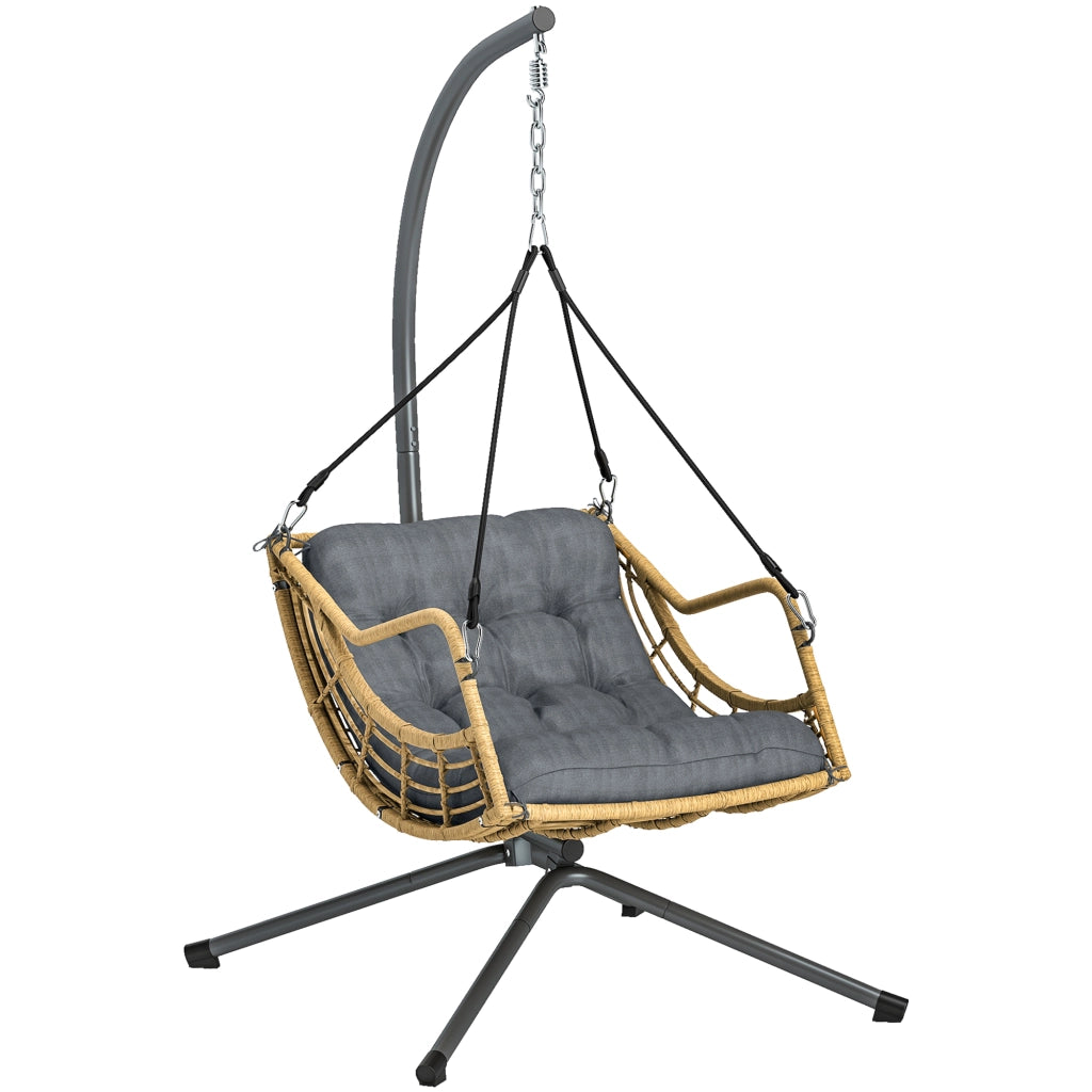 Sedia sospesa in resina intrecciata ¨C zephmum ¨C Grigio