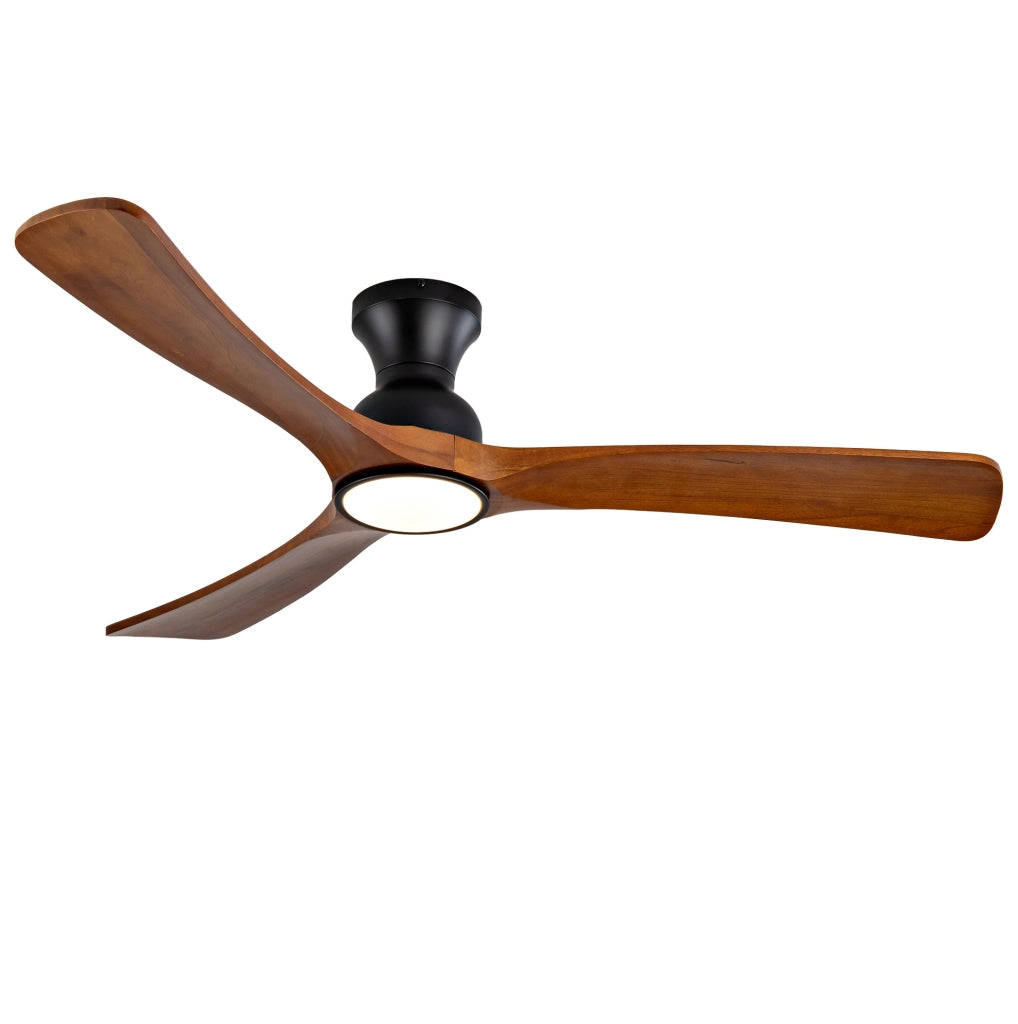 Ventilatore da soffitto 52 pollici con LED, telecomando e pale in noce scuro