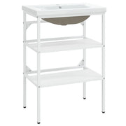 Struttura lavabo da bagno 59 x 38 x 83 cm lavabo da incasso ferro bianco 02_0006776
