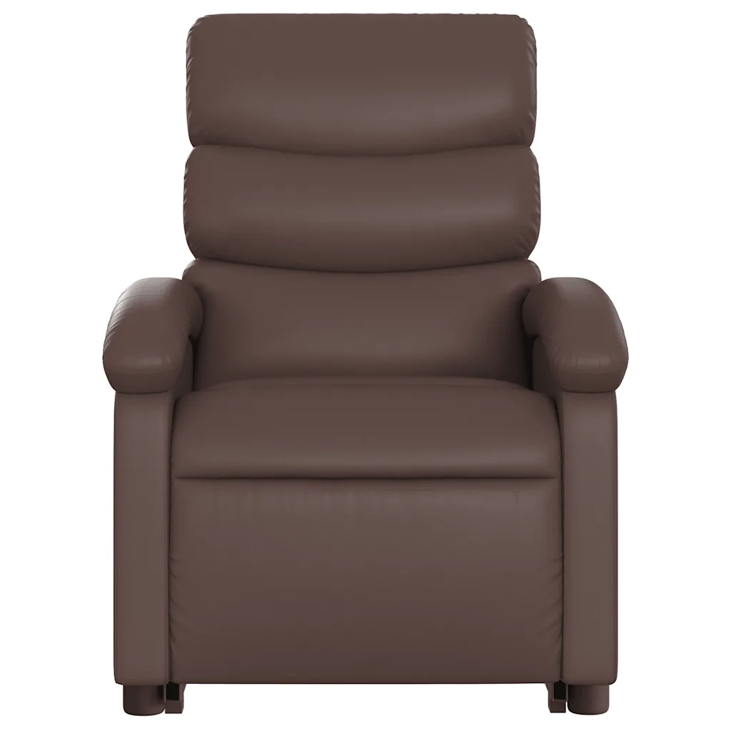 Poltrona Alzapersona Reclinabile Marrone in Similpelle 3204056