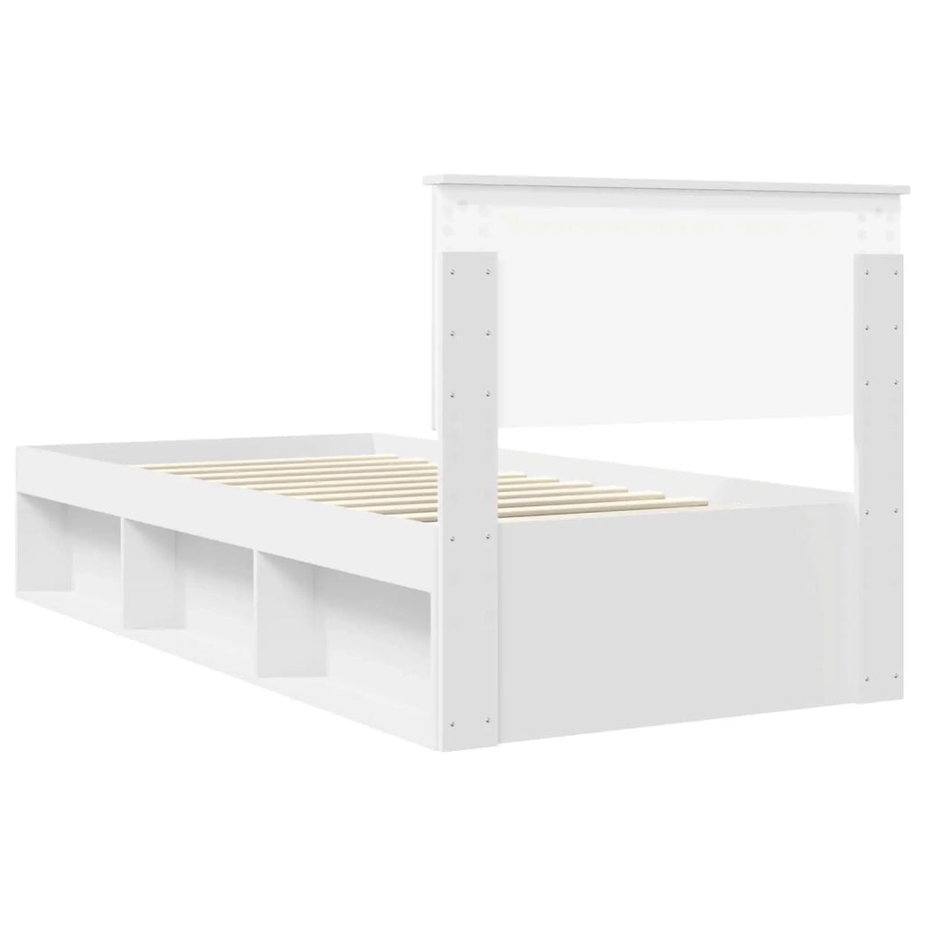 Struttura del letto Bianco 90 x 190 cm Pino massello 3410654