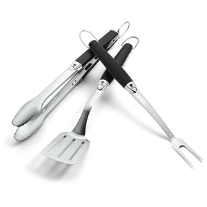 Set Kit Utensili per Barbecue Weber Forchettone Spatola Pinze Accessori BBQ
