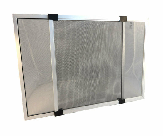 Zanzariera Estensibile Scorrevole a Pannello Finestra Porte Tapparelle Alluminio Misure Zanzariera: 70L x 50H cm estensibile fino a 132 L cm, Colore Zanzariera: Bianco