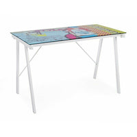 Scrivania Vetro Temperato Cameretta PC Ufficio Cartoon Young Bizzotto 113X58