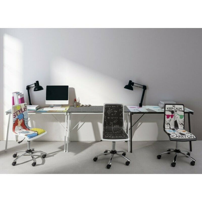 Scrivania Vetro Temperato Cameretta PC Ufficio Cartoon Young Bizzotto 113X58