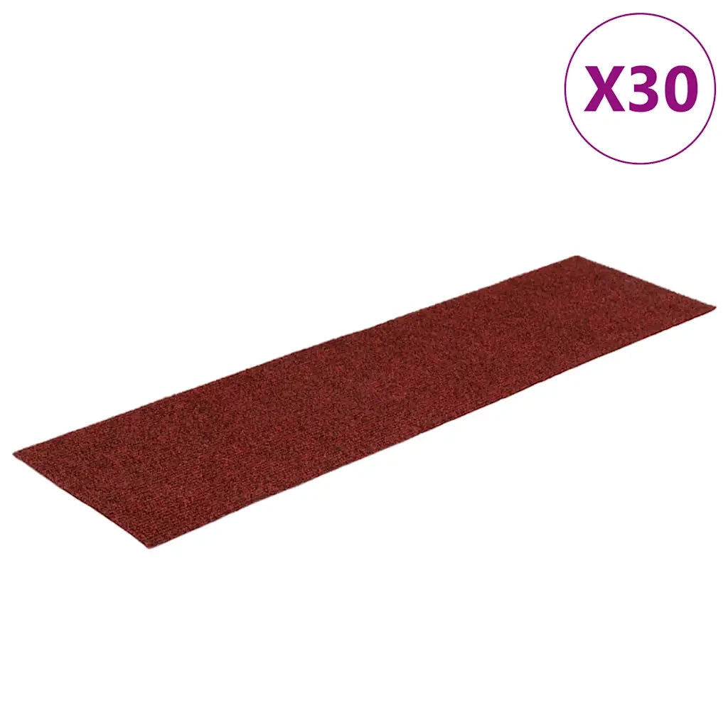 Tappetini per Scale Autoadesivi 30pz Rossi 76x20cm Rettangolare