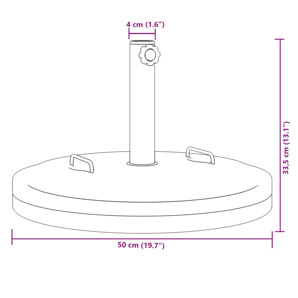 Base per Ombrellone con Manici per Pali ?38/48 mm 25 kg Rotonda CFW6888653