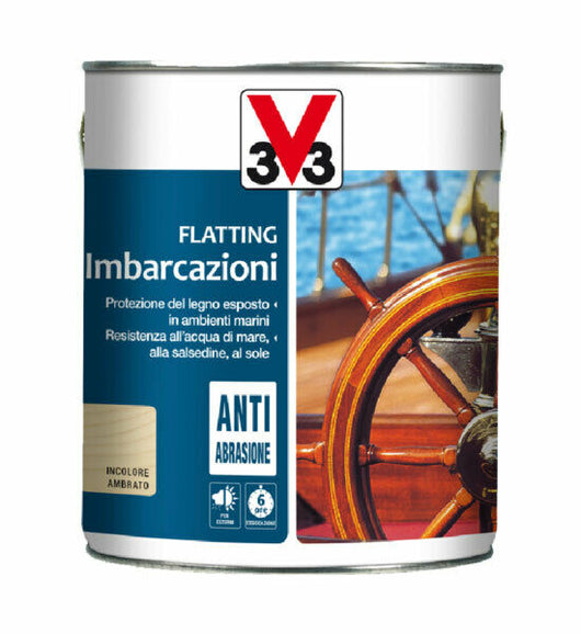 V33 Flatting Imbarcazioni Vernice Barche Legno Salsedine Mare Ambienti Marini Formato: 0,75 Lt