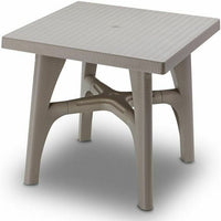 Tavolo da Giardino Esterno Resina Intrecciato 80 Tavolino 80x80 cm Tortora Scab Colore: Tortora