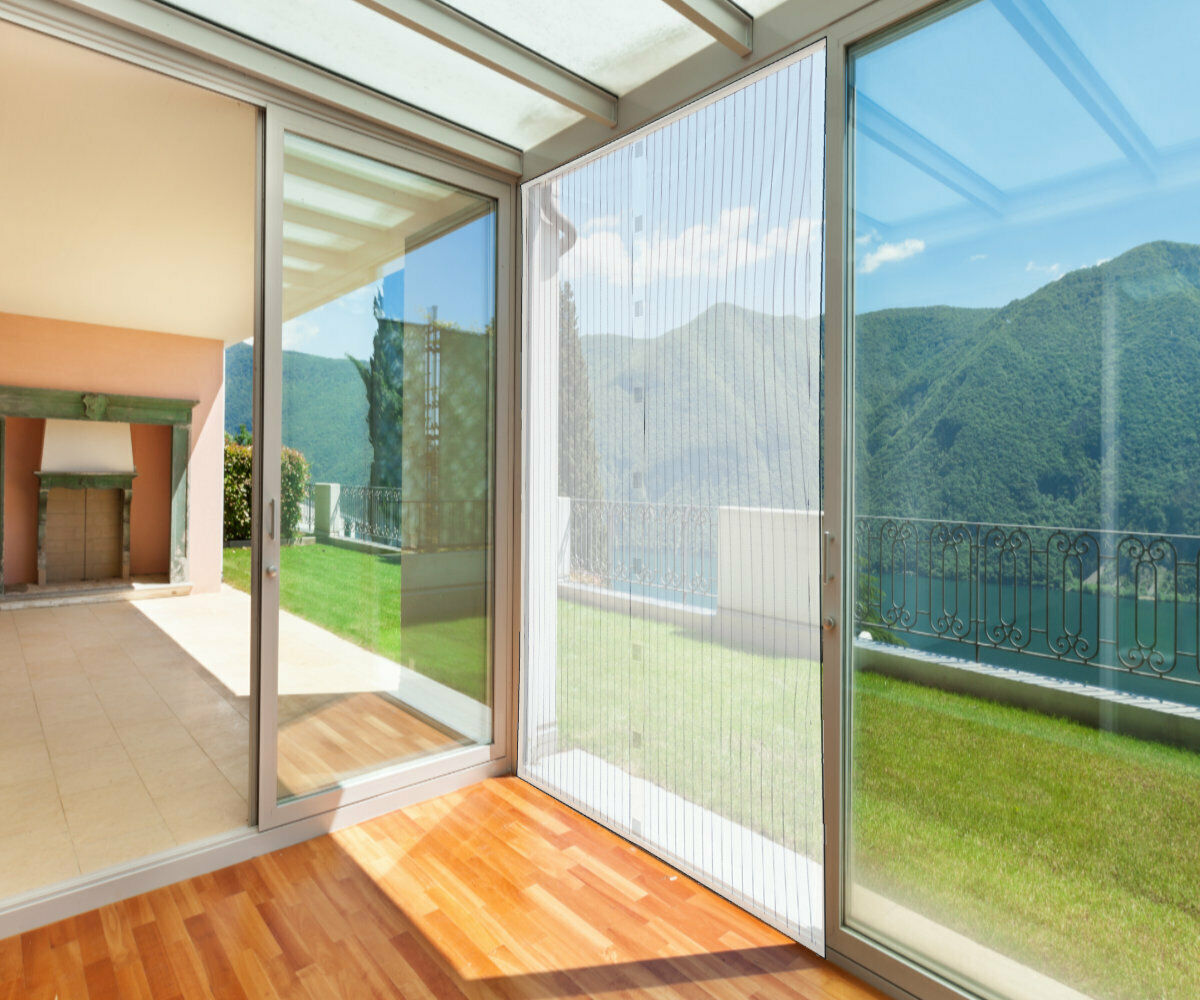 Zanzariera Magnetica riducibile Chiusura Magneti Porta Finestra Calamita 140x250 Colore Zanzariera: Bianca