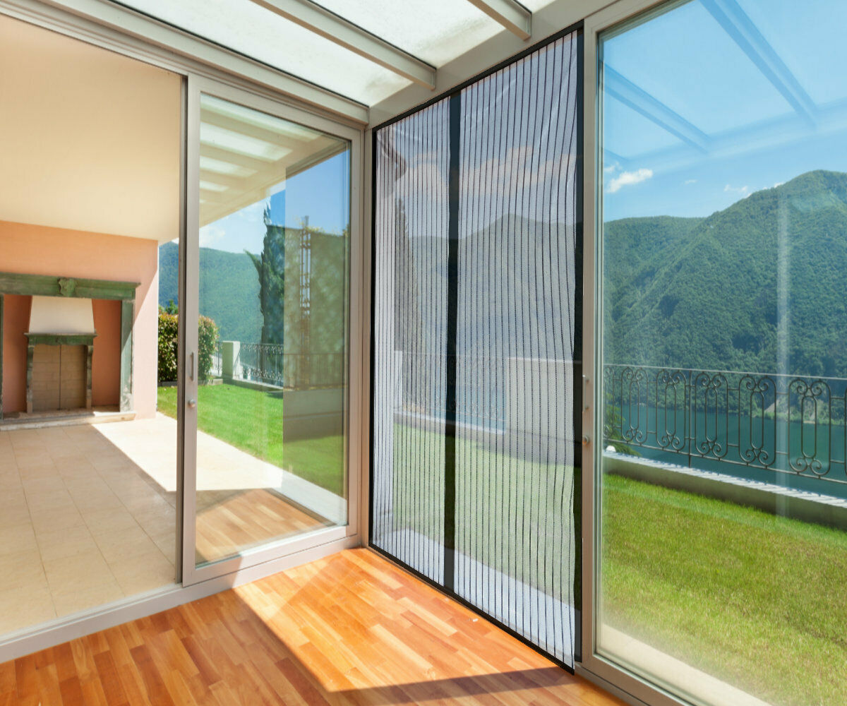 Zanzariera Magnetica riducibile Chiusura Magneti Porta Finestra Calamita 140x250 Colore Zanzariera: Grigia