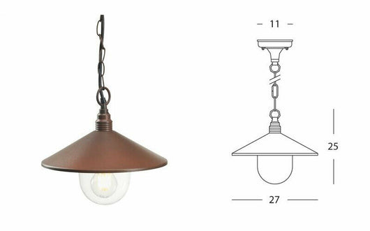 Lampada a Sospensione da Esterno Sospesa Giardino Alluminio Corten Spectre Sovil