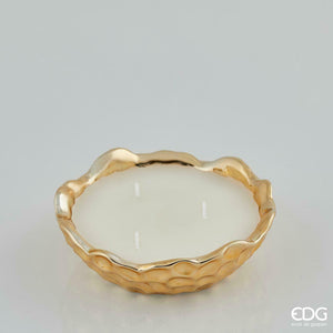 Candele Profumate in Ciotola Oro Dorata Vasetto Natalizio Regalo Natale EDG Dimensioni: Piccolo
