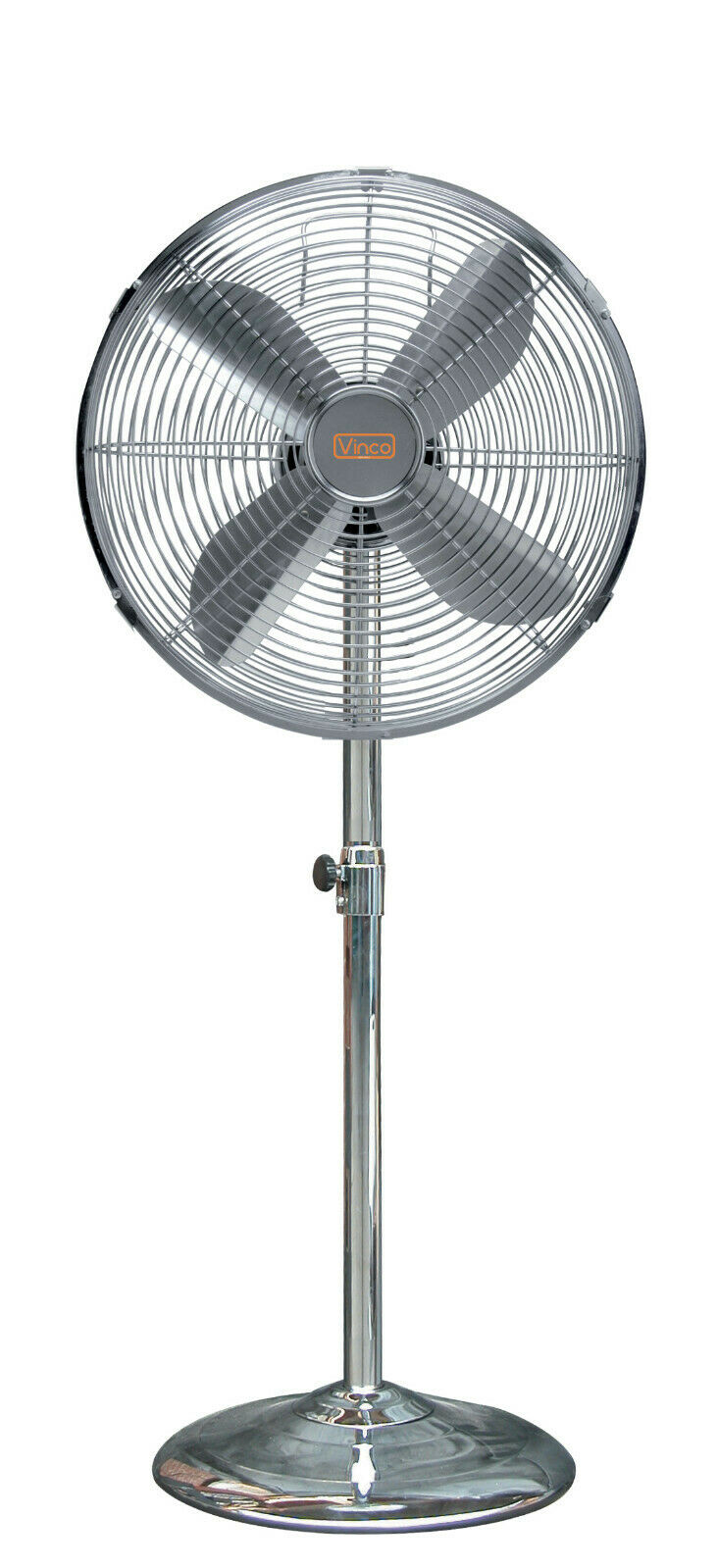 Ventilatore a Piantana Cromato 3 Velocità 50 W Altezza Regolabile 130 cm Vinco