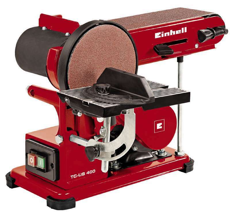 Levigatrice a Nastro da Banco con Disco Combinata Einhell TC-US 400 Inclinabile