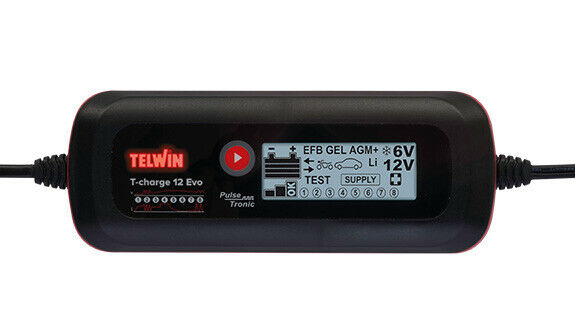Caricabatterie Mantenitore Tester Batterie 6/12V Telwin T-Charge 12 EVO con LCD