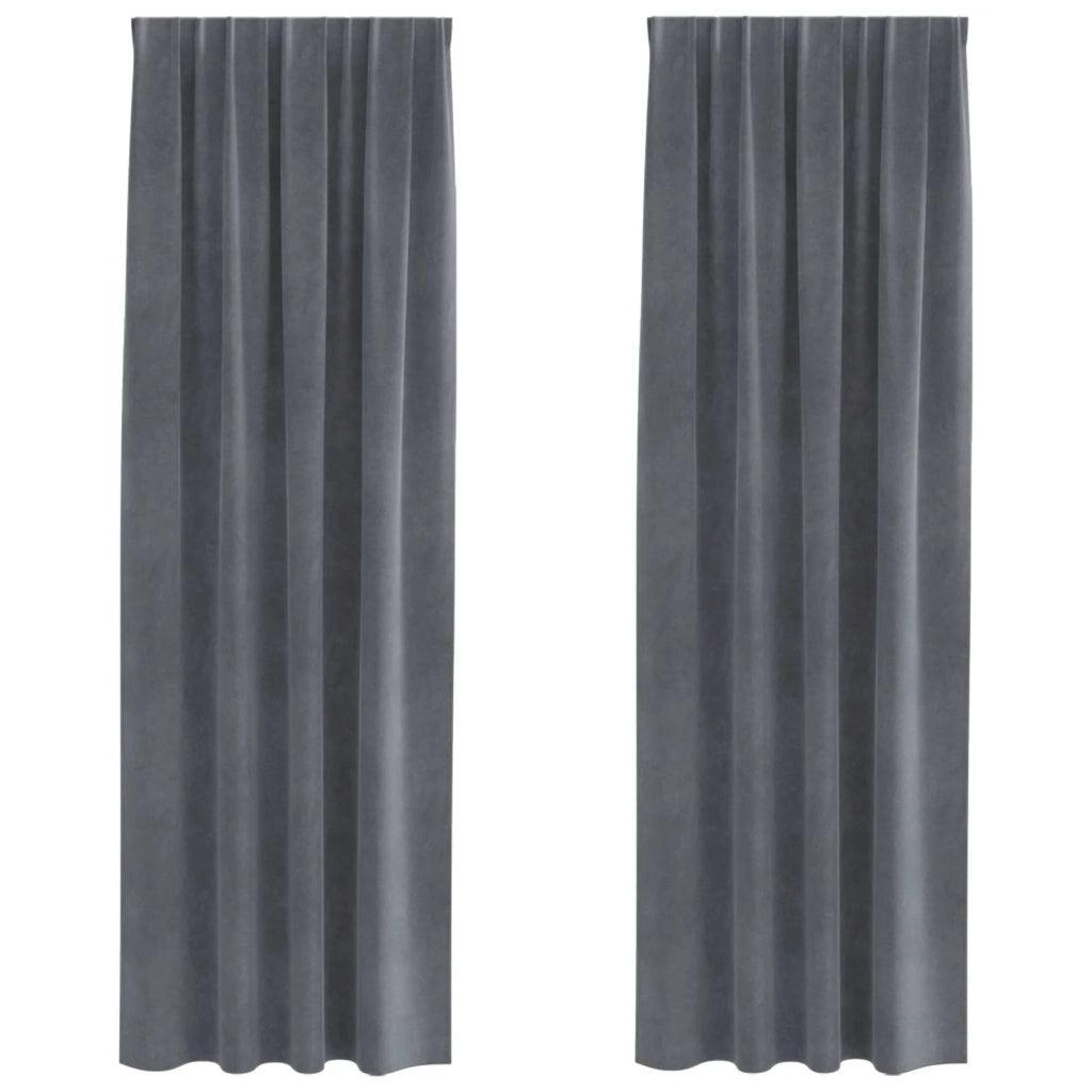 Tende oscuranti 2 pcs Grigio chiaro 140 x 225 cm Velluto 4107290