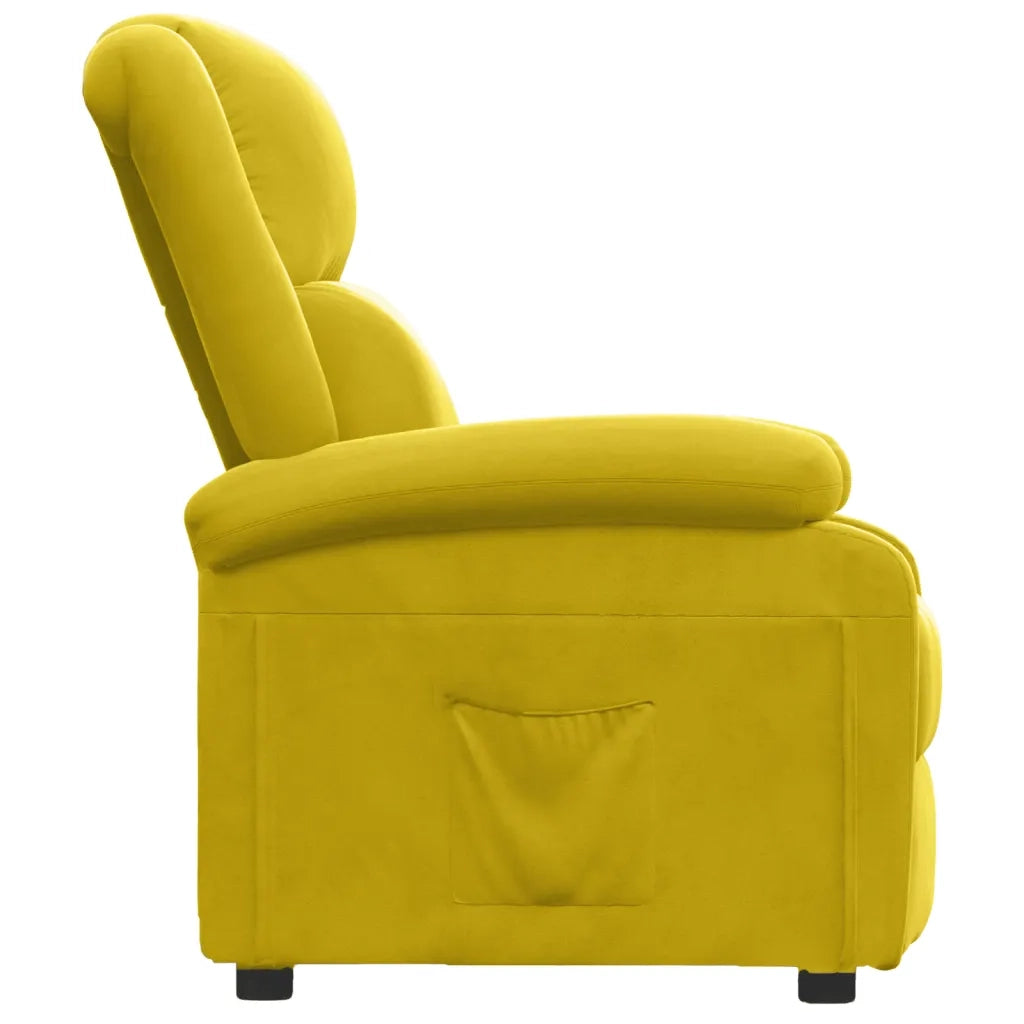 Poltrona Reclinabile Gialla in Velluto 342406