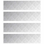 Gradini per Scale 4 pz | Tappetini per scale autoadesivi Argento 80 x 20 cm Alluminio