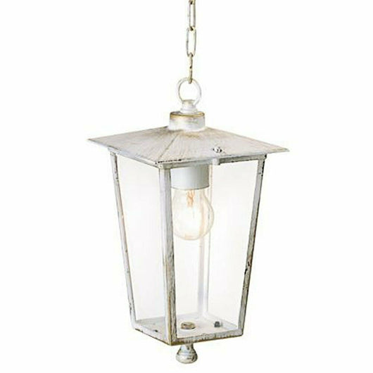 Lampada Sospensione Vintage Lanterna Esterno Giardino Bianco Antico Oro Sovil