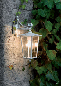Lanterna Esterno Bianco Oro Antico Applique Lampada da Parete Giardino Anticata Versione: Verso in Basso