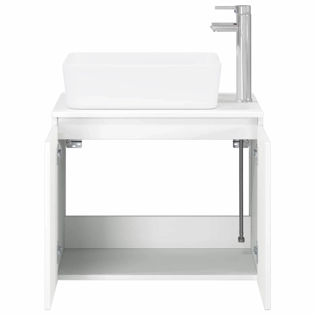 Set di mobili per il bagno Bianco Lucido Legno ingegnerizzato 3404334