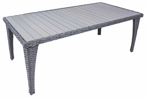 Tavolo da Giardino Esterno Struttura Acciaio Polyrattan Imperial Enrico Coveri Dimensione: 90 x 140 cm, Colore principale: Grigio