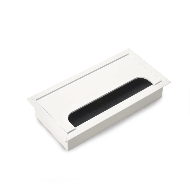 Passacavi da tavolo Emuca Quadrum, rettangolare, 159x80 mm, da incasso, Alluminio, Verniciato nero