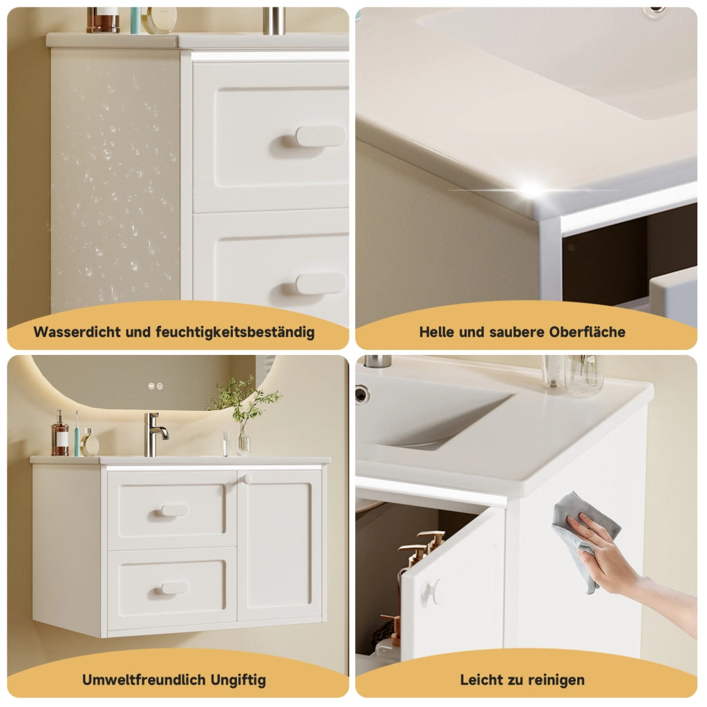 Mobile lavabo sospeso 76x46x51 cm con LED sensore radar