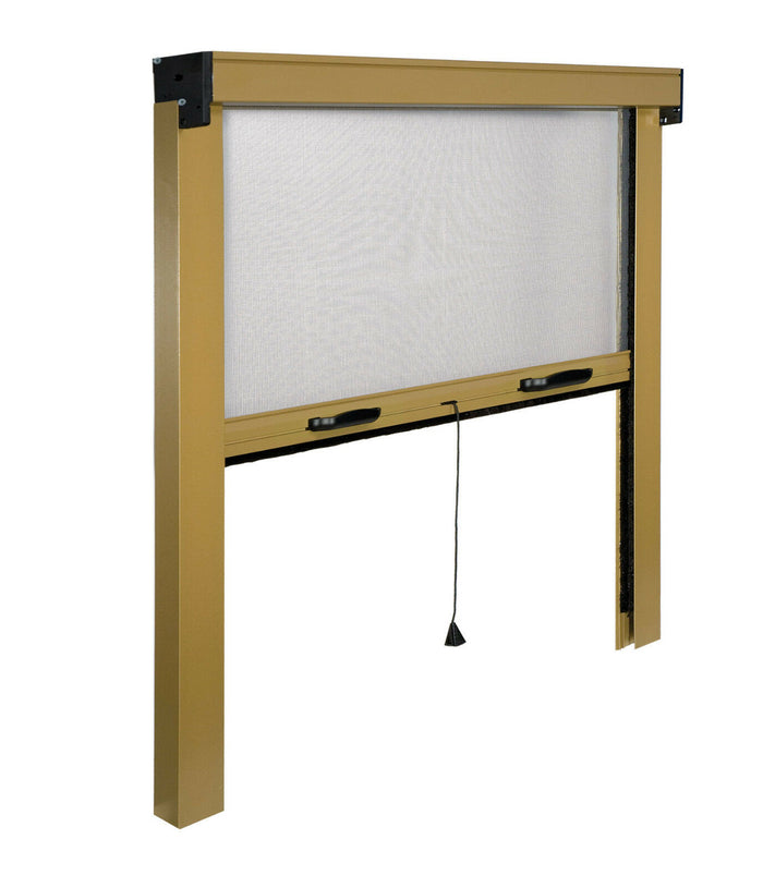 Zanzariera a rullo avvolgibile verticale per finestra Alluminio Riducibile IRS Misure: 140 x 170, Colore: Bronzo