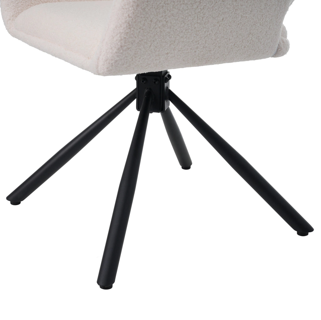 Set di 2 sedie girevoli in Sherpa con braccioli; bianco