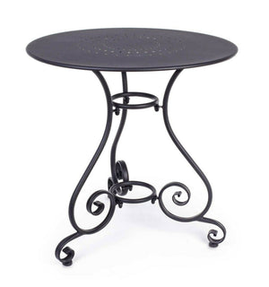 Tavolo da Giardino Esterno Pranzo Tondo Rotondo Metallo Acciaio Ø 70 90 Etienne Colore e Diametro: Grigio scuro Ø 70 cm
