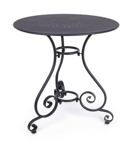 Tavolo da Giardino Esterno Pranzo Tondo Rotondo Metallo Acciaio Ø 70 90 Etienne Colore e Diametro: Grigio scuro Ø 70 cm