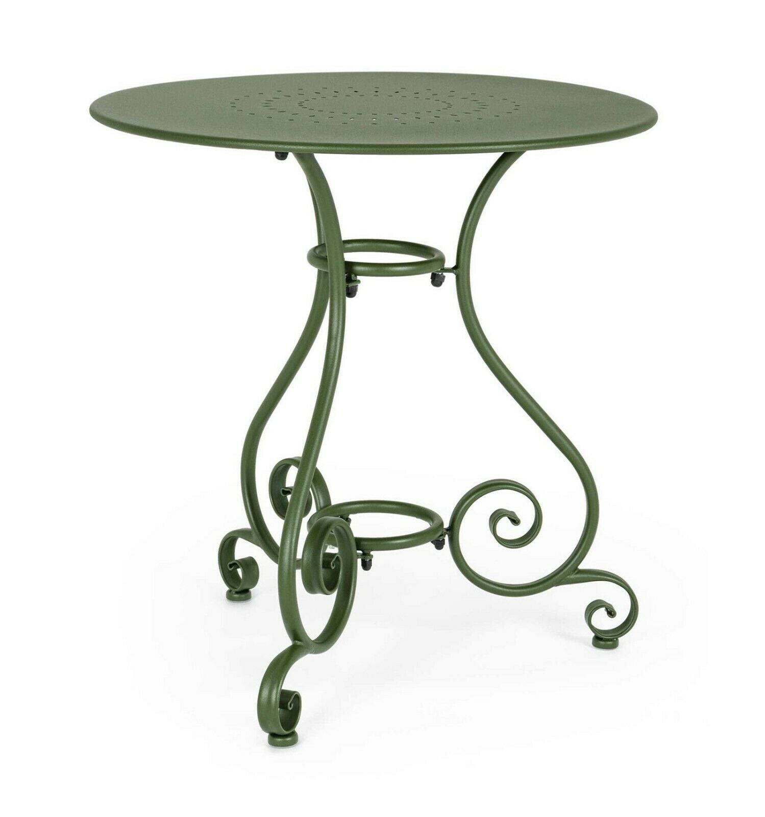 Tavolo da Giardino Esterno Pranzo Tondo Rotondo Metallo Acciaio Ø 70 90 Etienne Colore e Diametro: Verde Ø 70 cm