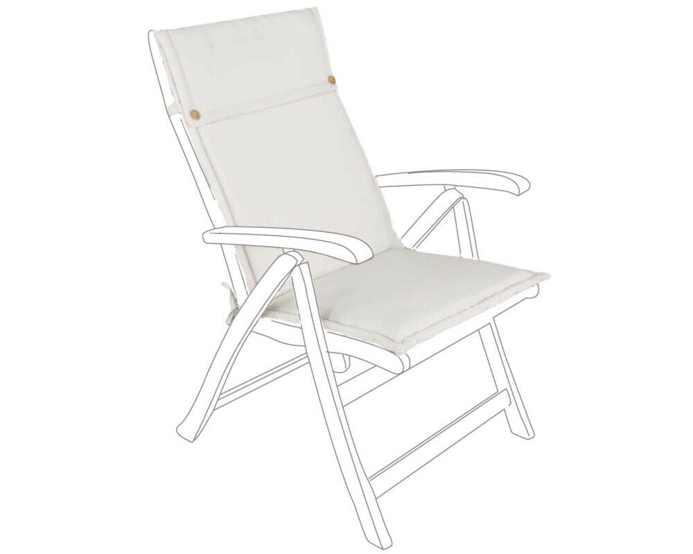 Cuscino Sedia Sdraio da Esterno Sfoderabile Poltrona Schienale Alto Bizzotto Colore: Naturale Schienale Alto