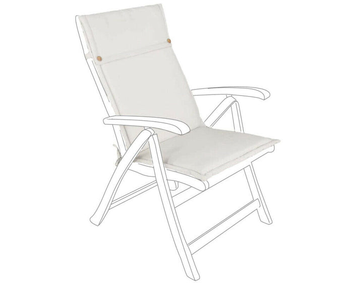 Cuscino Sedia Sdraio da Esterno Sfoderabile Poltrona Schienale Alto Bizzotto Colore: Naturale Schienale Alto