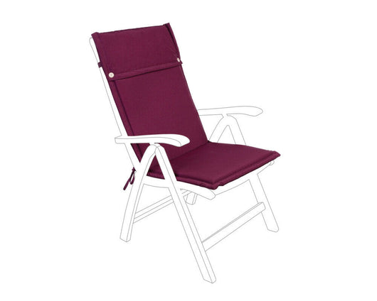 Cuscino Sedia Sdraio da Esterno Sfoderabile Poltrona Schienale Alto Bizzotto Colore: Bordeaux Schienale Alto
