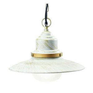 Lampada Sospensione Esterno Sospesa Acciaio Illuminazione Vintage Fisher Sovil Colore: Bianco oro