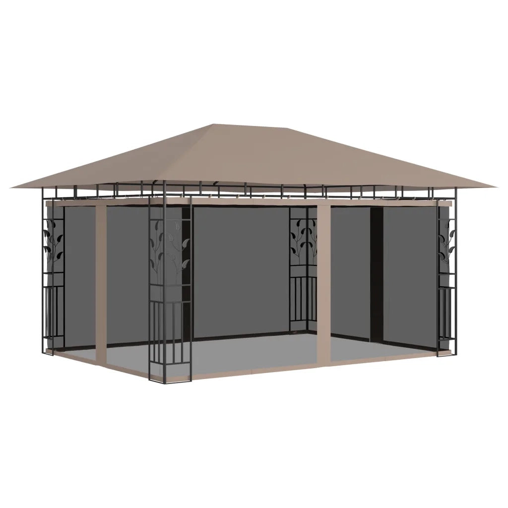 Gazebo con Zanzariera 4x3x2,73 m Talpa 180 g/mÂ² cod mxl 63968