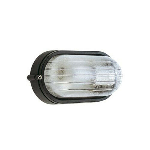 Plafoniera Ovale Muro da Esterno Lampada Parete Gabbia Illuminazione Luce Sovil Formato: Piccola - H 21.3, Colore: Nero