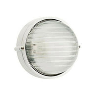 Plafoniera Tonda Muro da Esterno Lampada Parete Gabbia Illuminazione Luce Sovil Dimensione: Piccola - H 18 cm, Colore: Bianca