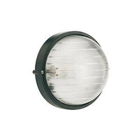 Plafoniera Tonda Muro da Esterno Lampada Parete Gabbia Illuminazione Luce Sovil Dimensione: Grande - H 24 cm, Colore: Nera