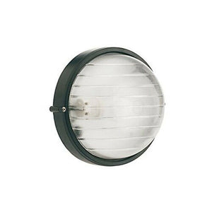 Plafoniera Tonda Muro da Esterno Lampada Parete Gabbia Illuminazione Luce Sovil Dimensione: Grande - H 24 cm, Colore: Nera