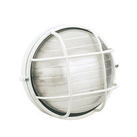 Plafoniera Tonda Muro da Esterno Lampada Parete Gabbia Illuminazione Luce Sovil Colore: Bianca con Gabbia, Dimensione: Grande - H 24 cm