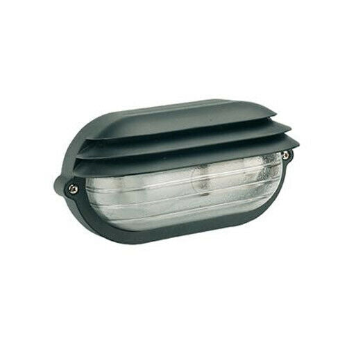 Plafoniera Ovale da Esterno Palpebra Lamelle Lampada Parete Illuminazione Sovil Colore: Nero, Dimensioni: Piccola - H 11,5 cm