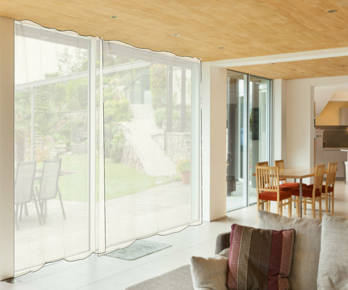 Zanzariera a Tenda per Porta Veranda Finestra Anti Zanzare Mosche Rete 150 x 250 Colore: Bianco