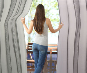 Tenda Zanzariera Pannelli per Porta Finestra Strappo Riducibile Strisce Zanzare Colore: Grigio