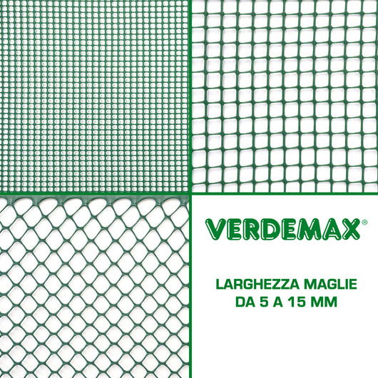 Rete in Plastica Maglia Quadra Esagonale Recinsione Balcone Terrazzi Aiuole 5 mt Misura Maglia: 10 mm Quadra Bianca