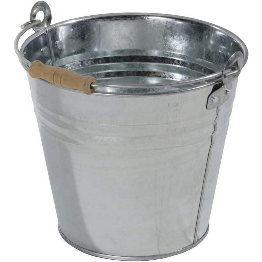 Secchio Zincato con Manico in Legno Formato: 8 Lt
