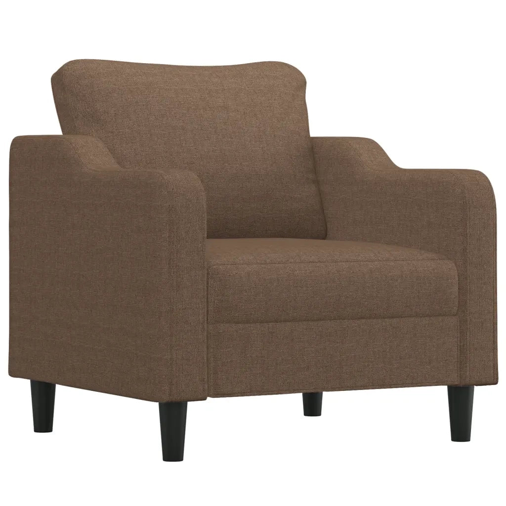 Set di Divani 4 pz con Cuscini Marrone in Tessuto